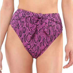 Jessica Simpson Pink Snake Print High Waist Bikini Bottom Sz Small Tie Front NEW